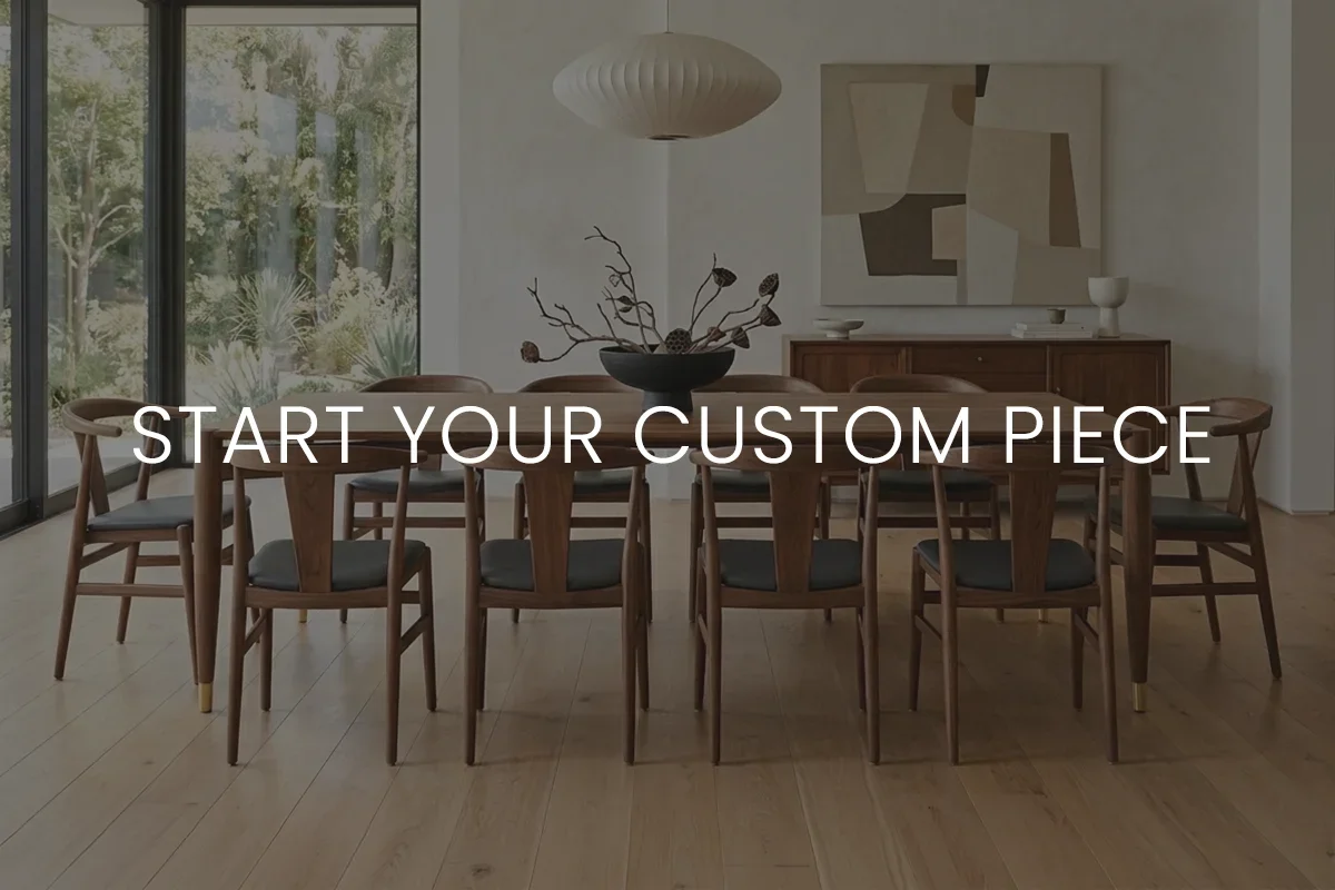 Oklahoma city custom walnut bespoke dining table, handcrafted in Edmond for clients in Oklahoma City