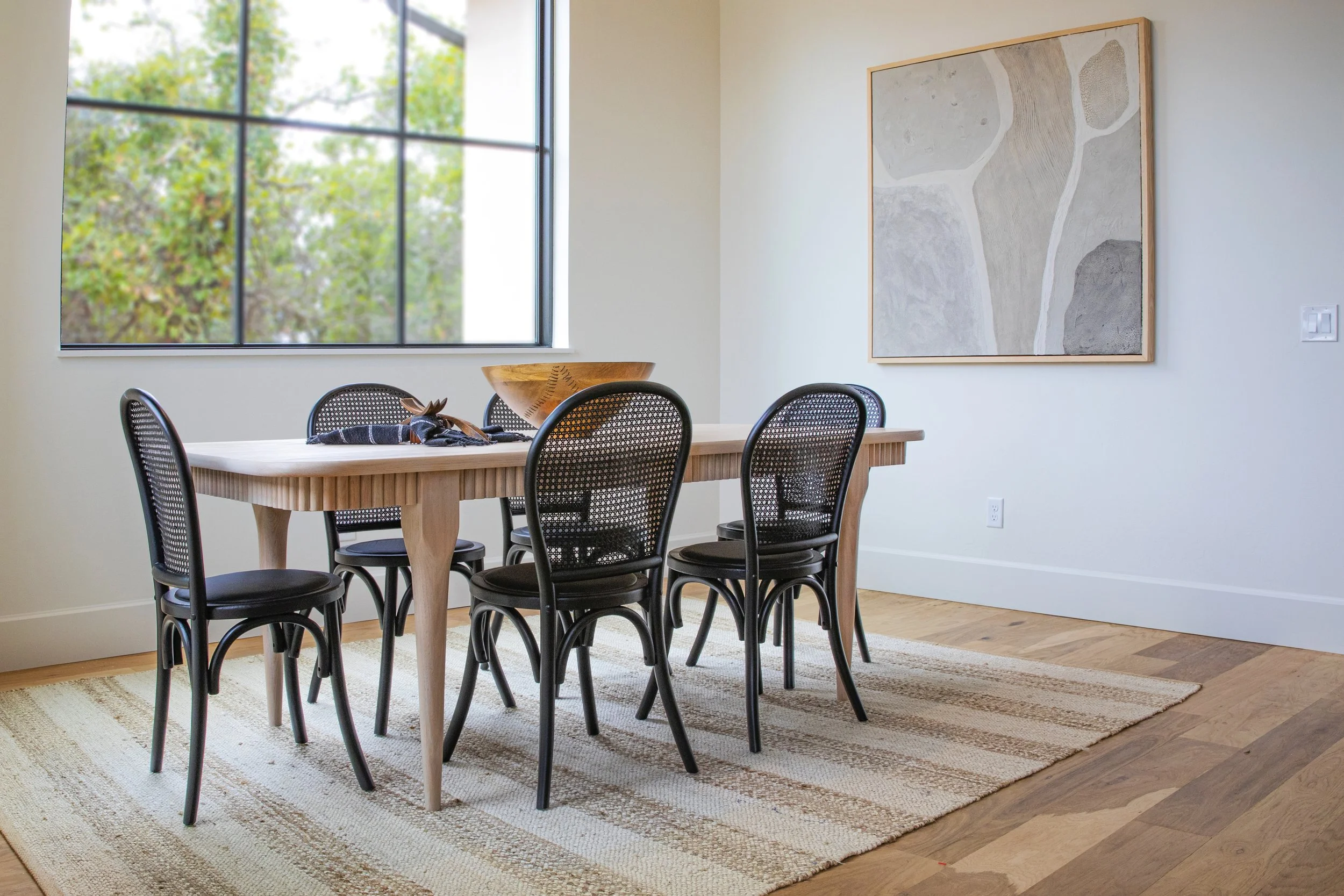 Reed Skirt Table from White Oak