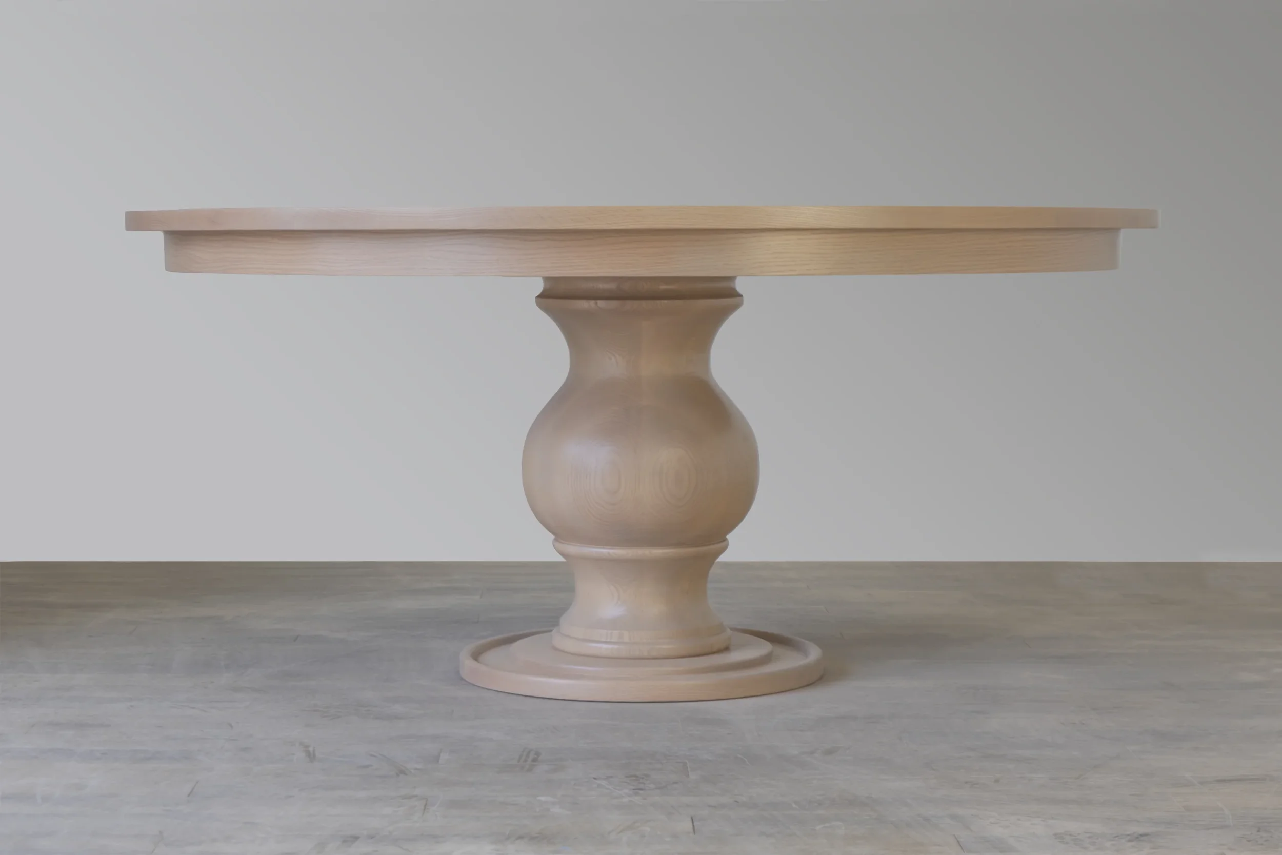 White Oak Turned Pedestal Table 