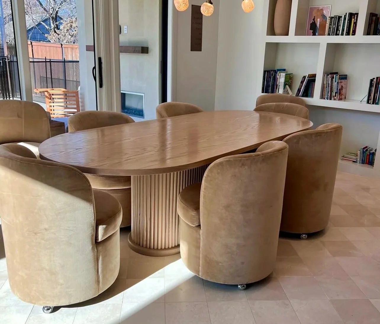 Custom white oak dining table Edmond Oklahoma city