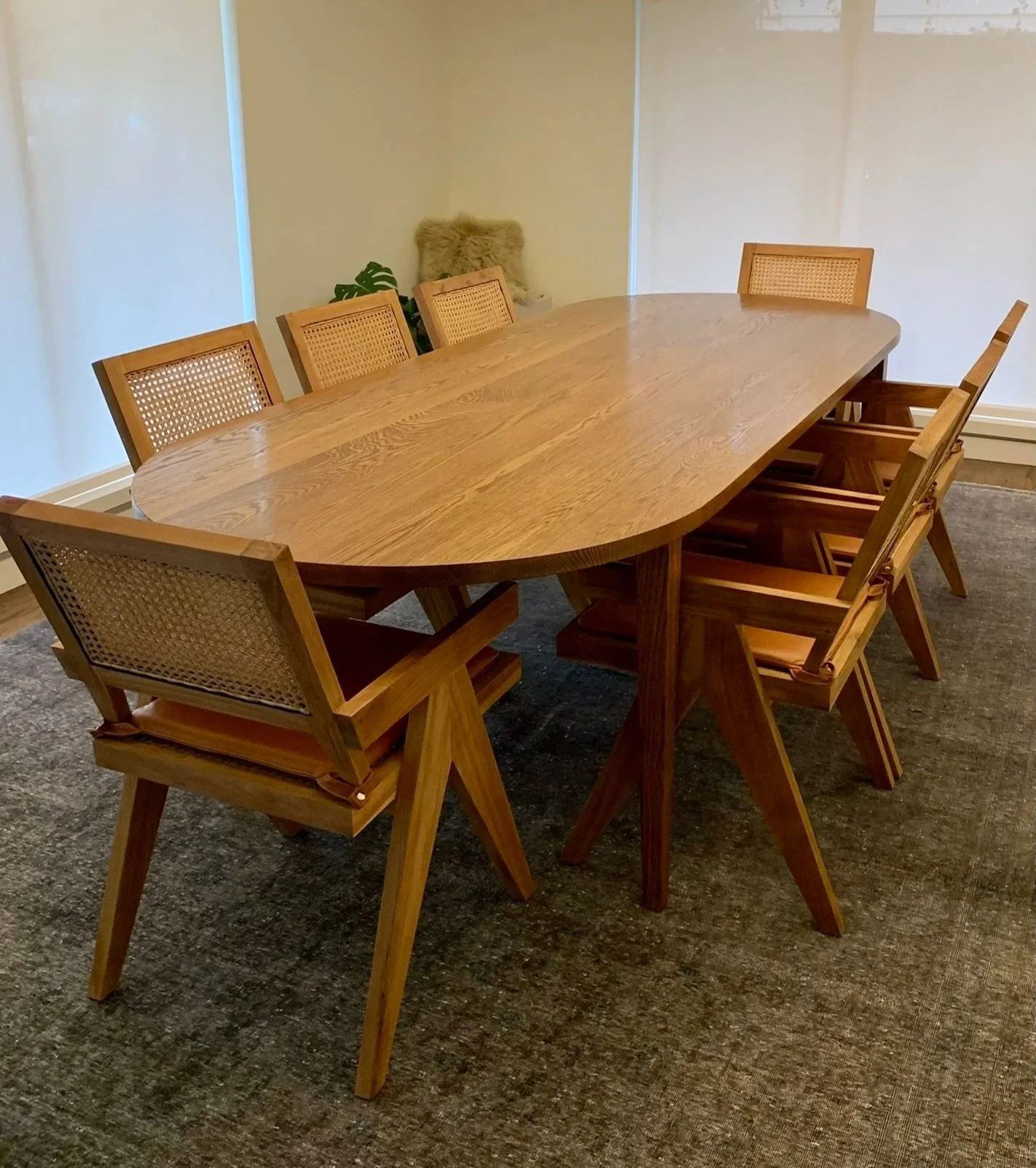 Wheeler handcrafted white oak dining table Edmond Oklahoma city