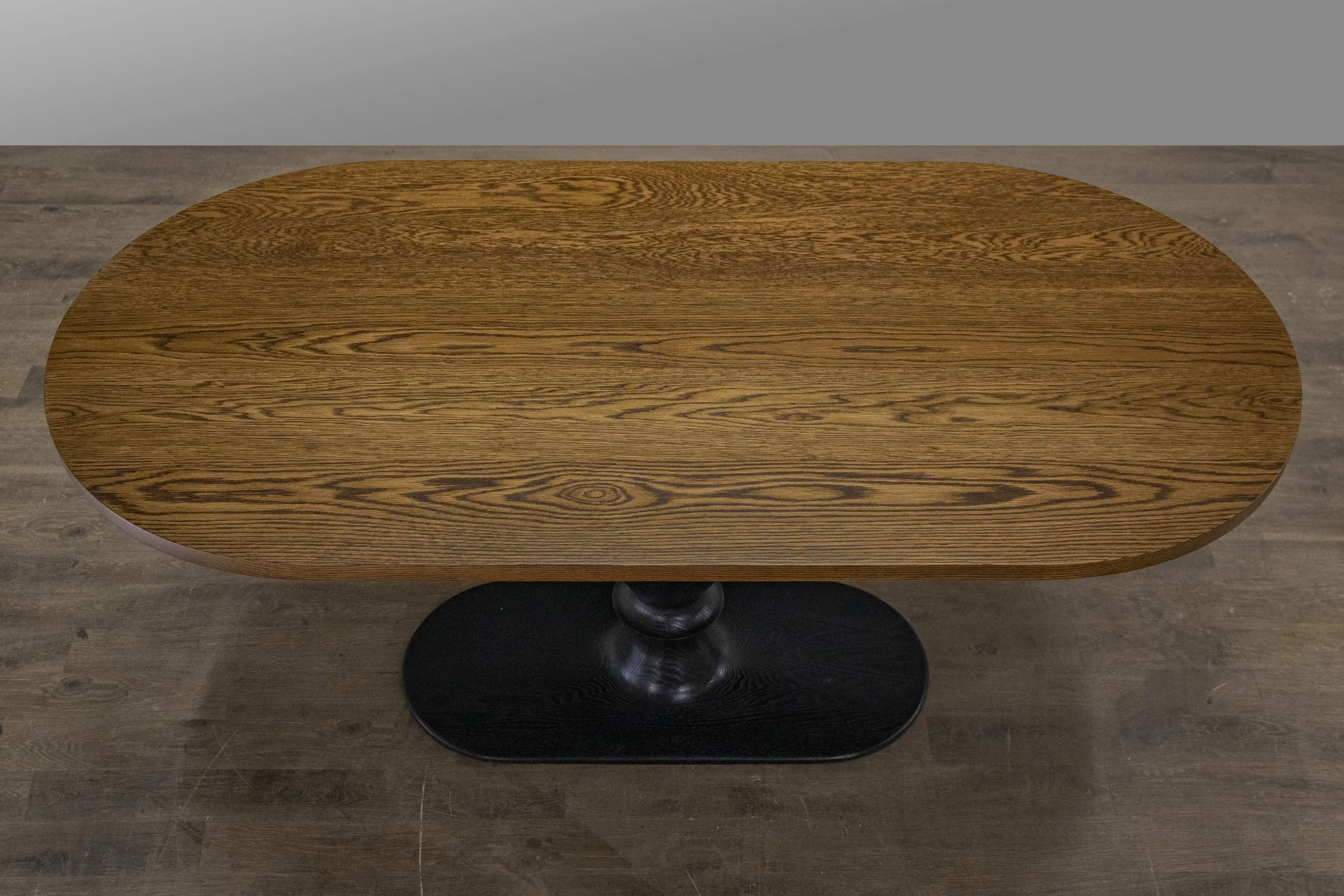 Red oak with light walnut stain