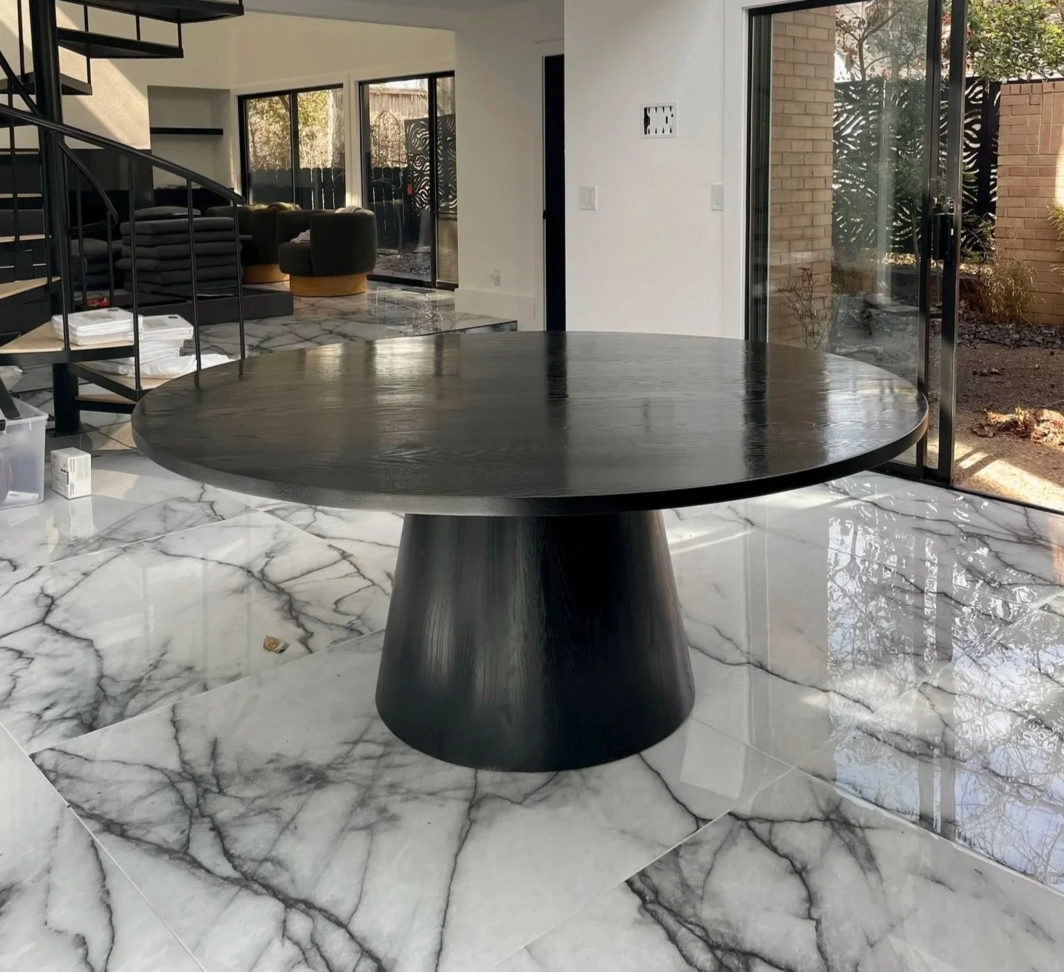 handcrafted ebonized oak dining table Edmond Oklahoma city