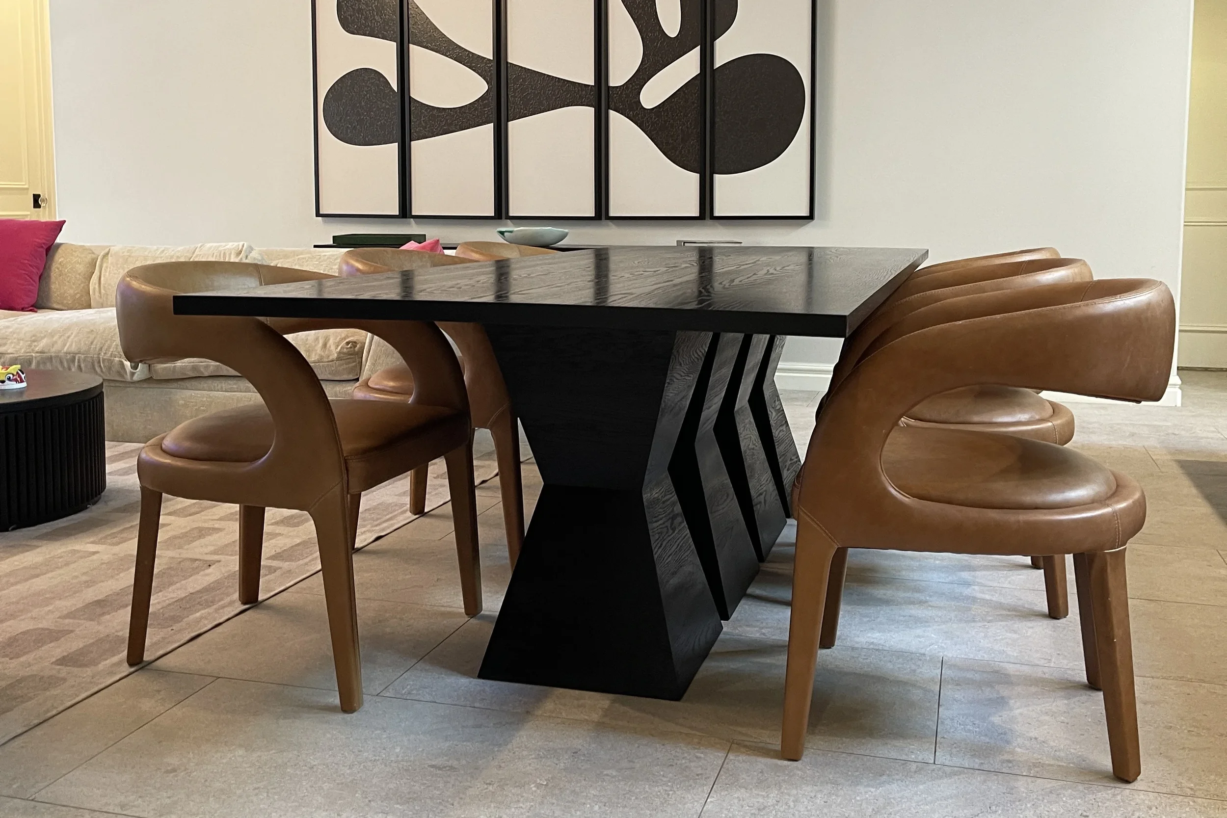 Ebonized Oak Oklahoma City custom dining table made in Edmond
