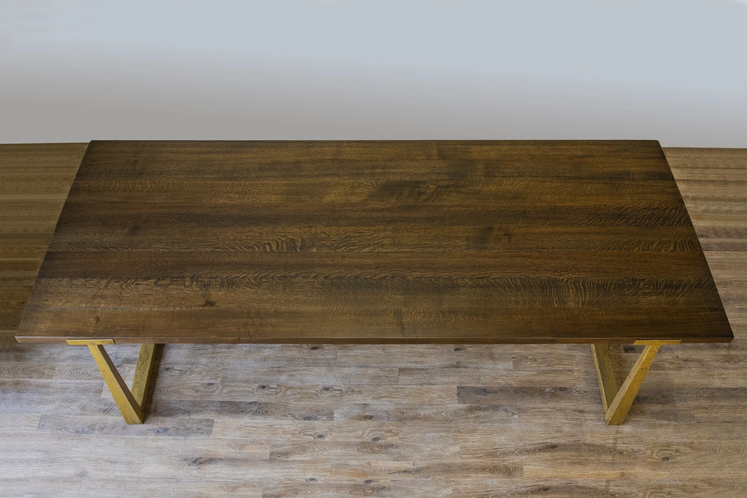 Quarter sawn white oat with walnut stain