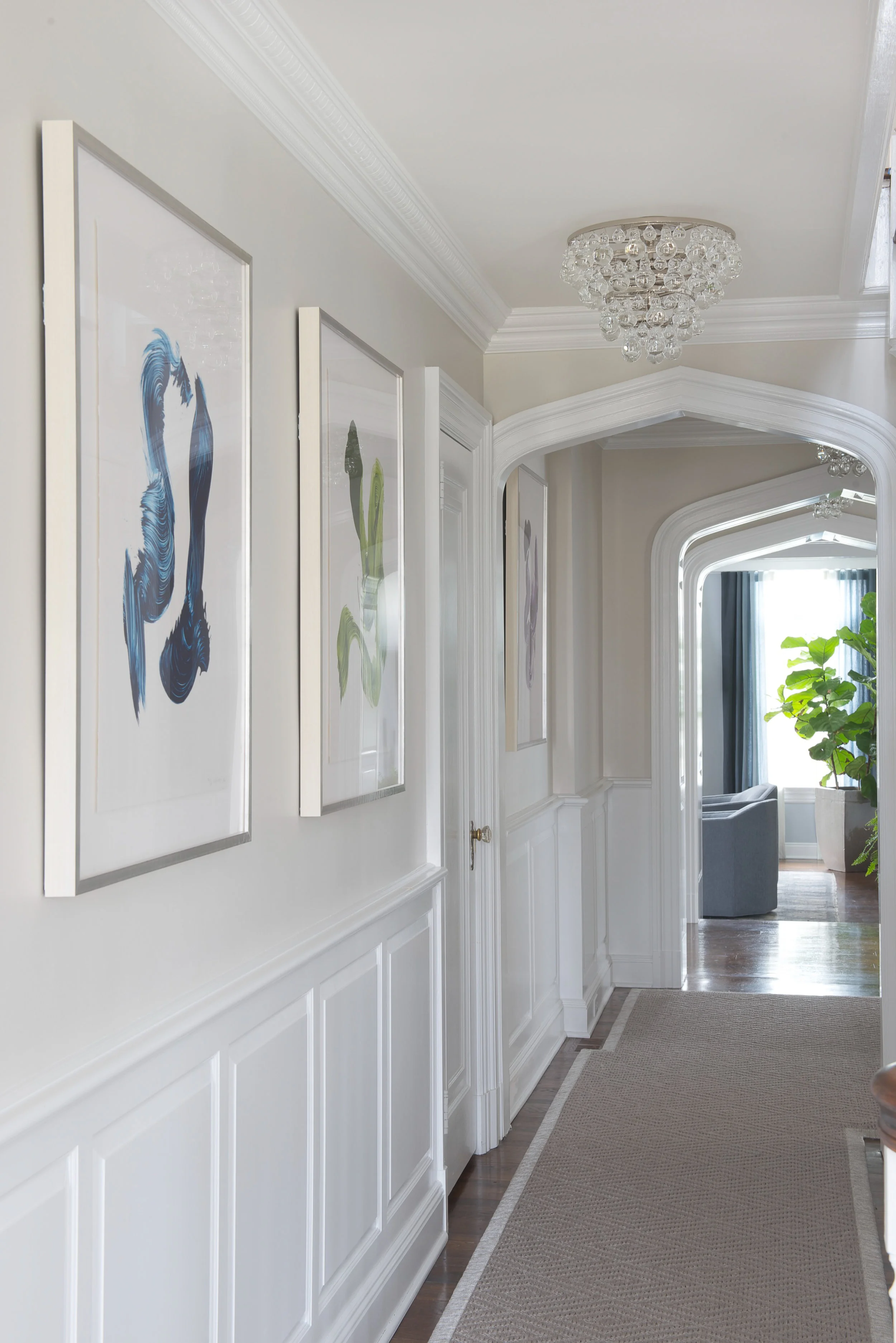 Hallway art and millwork