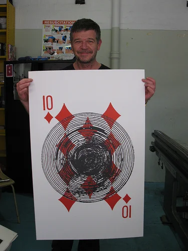 Paul Saint prints up a Big Card on the Big Fag