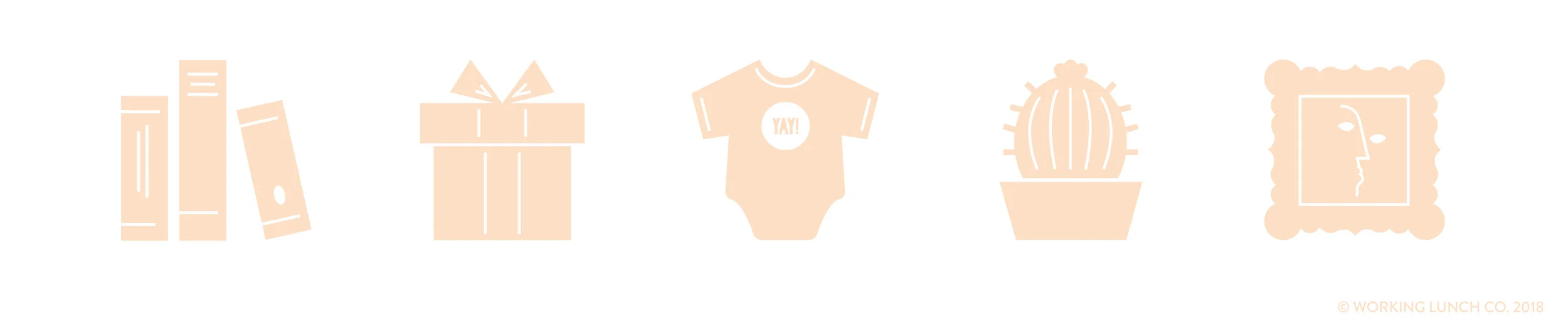 Icon Set Book Icon Gift Icon Baby Onesie Icon Cactus Icon Art Icon