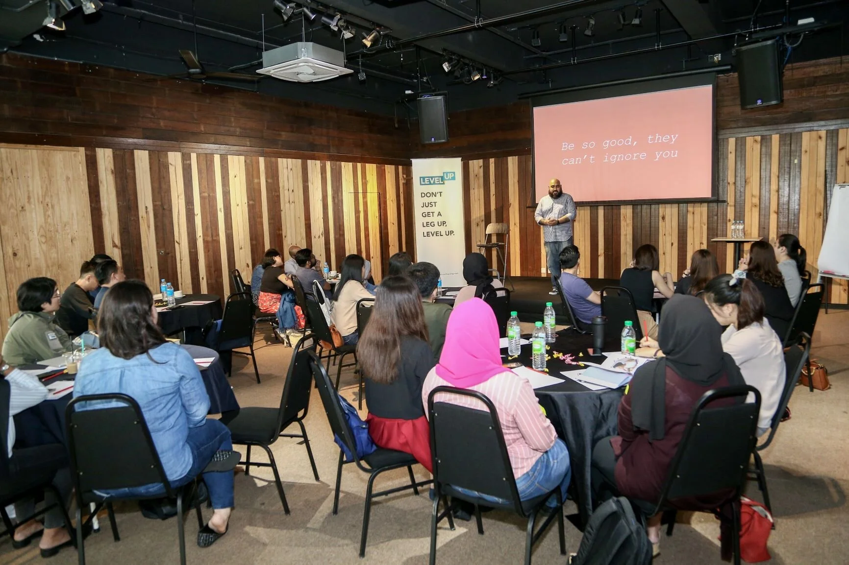 Kavin working the crowd.JPG