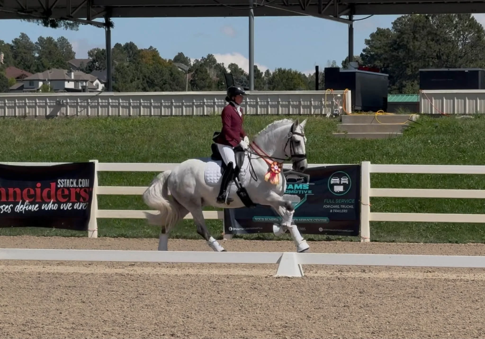 Go Jerrrrryyyyy!!! Jerry got to enjoy his first neck ribbon victory gallop today (the one on Friday was on foot because of the massive thunderstorms)! Reserve Champion in the RMDS Futurity with our highest score of the horse show our first time out a