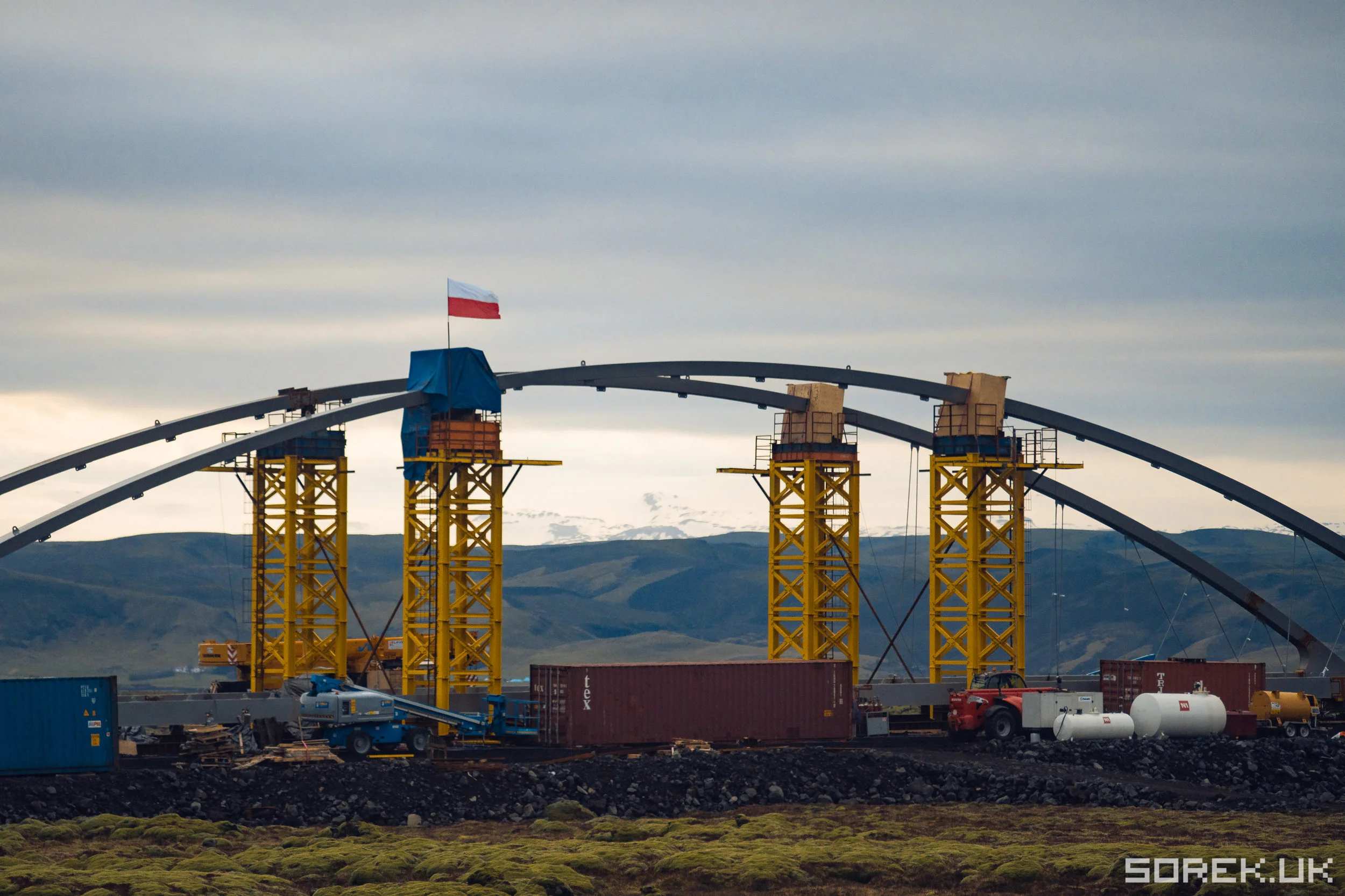 The Polish flag on 3 May Constitution Day somewhere in Iceland
