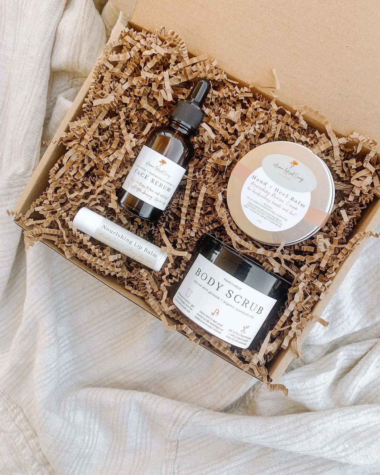 Naturally Happy Skin 🌿 

Customize your Happy Skin Bundle and feel and see nature do the work with these available aromatic preparations:

🌿 Skin Glow Face Serum 
🌿 Invigorating Hand/Feet/Body Scrub
🌿 Nourishing Lip Balm
🌿 Hand + Heel Rescue Bal