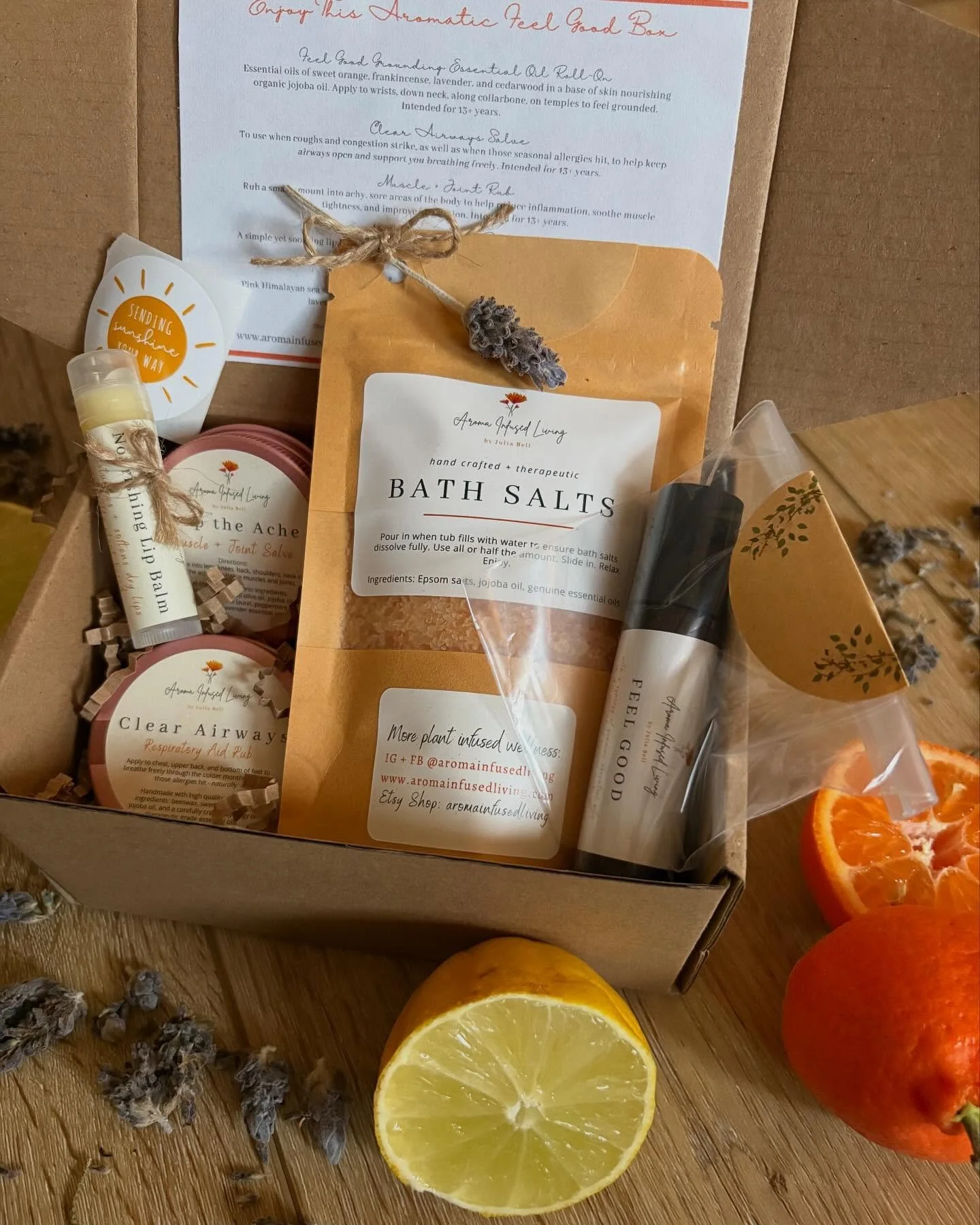 Valentine&rsquo;s Day is coming up: Give a thoughtful little aromatic gift bundle - naturally. 🌿

Comes with the following: 

🌿 bath salts
🌿 lip balm
🌿 grounding aromatherapy roll-on
🌿 muscle + joint rub
🌿 clear airways salve 

Ready to gift, w