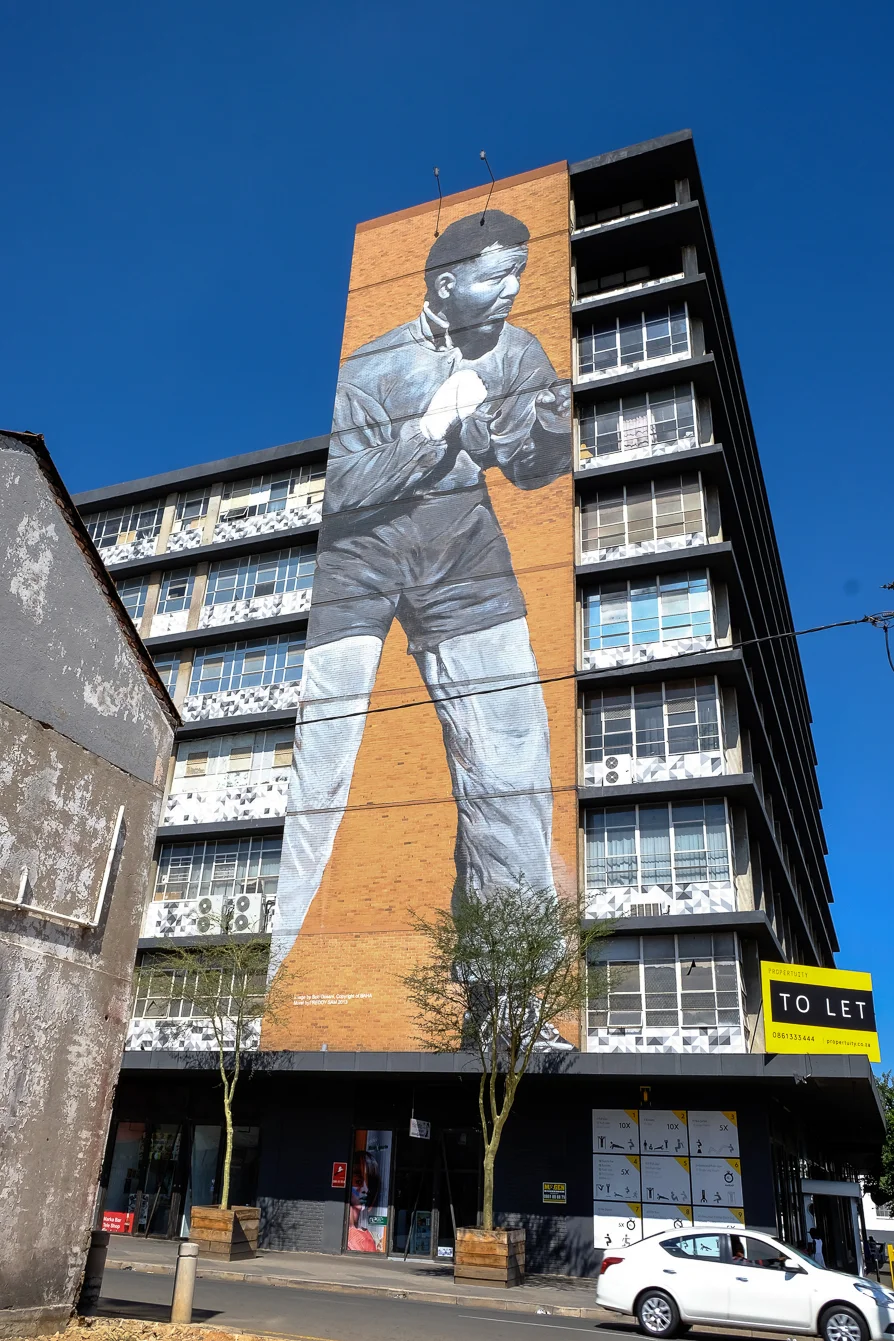 Nelson Mandela als Boxer von Freddy Sam