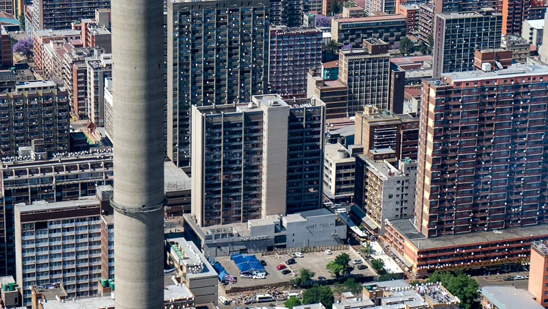 Die riesigen Wohngebäude von Hillbrow