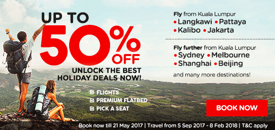 Up to 50% off all AirAsia destinations
