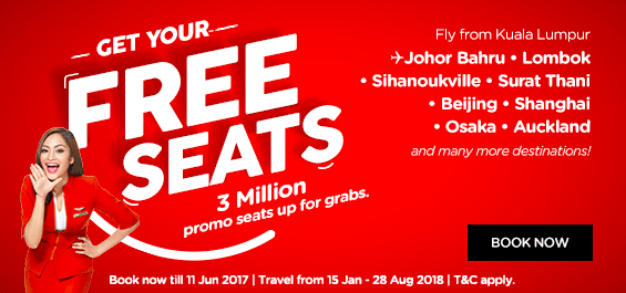 Promosi tempat duduk percuma AirAsia kembali!