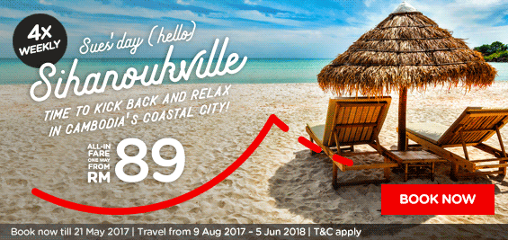 Kini semua boleh terbang ke Sihanoukville, Kemboja!