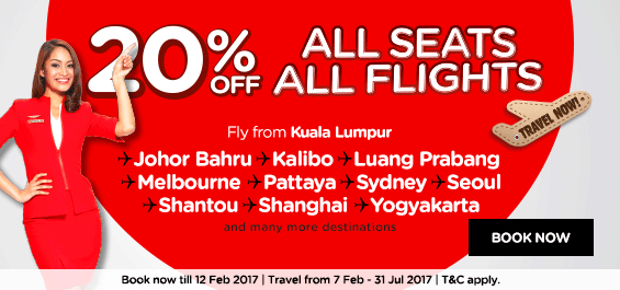 AirAsia Kembali Dengan Kempen Diskaun 20%