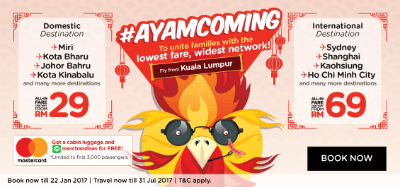 Discounts & freebies galore with AirAsia’s #AyamComing CNY promotion