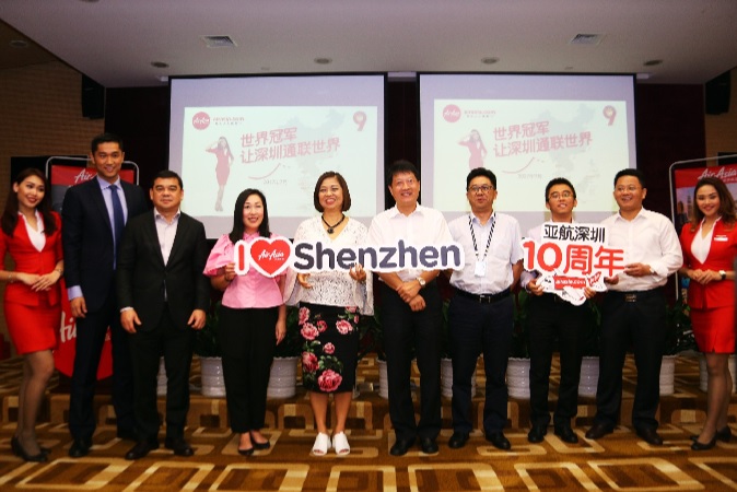 世界冠军，让深圳通联世界  亚洲航空深圳开航10周年 国际航线客运量外航第一