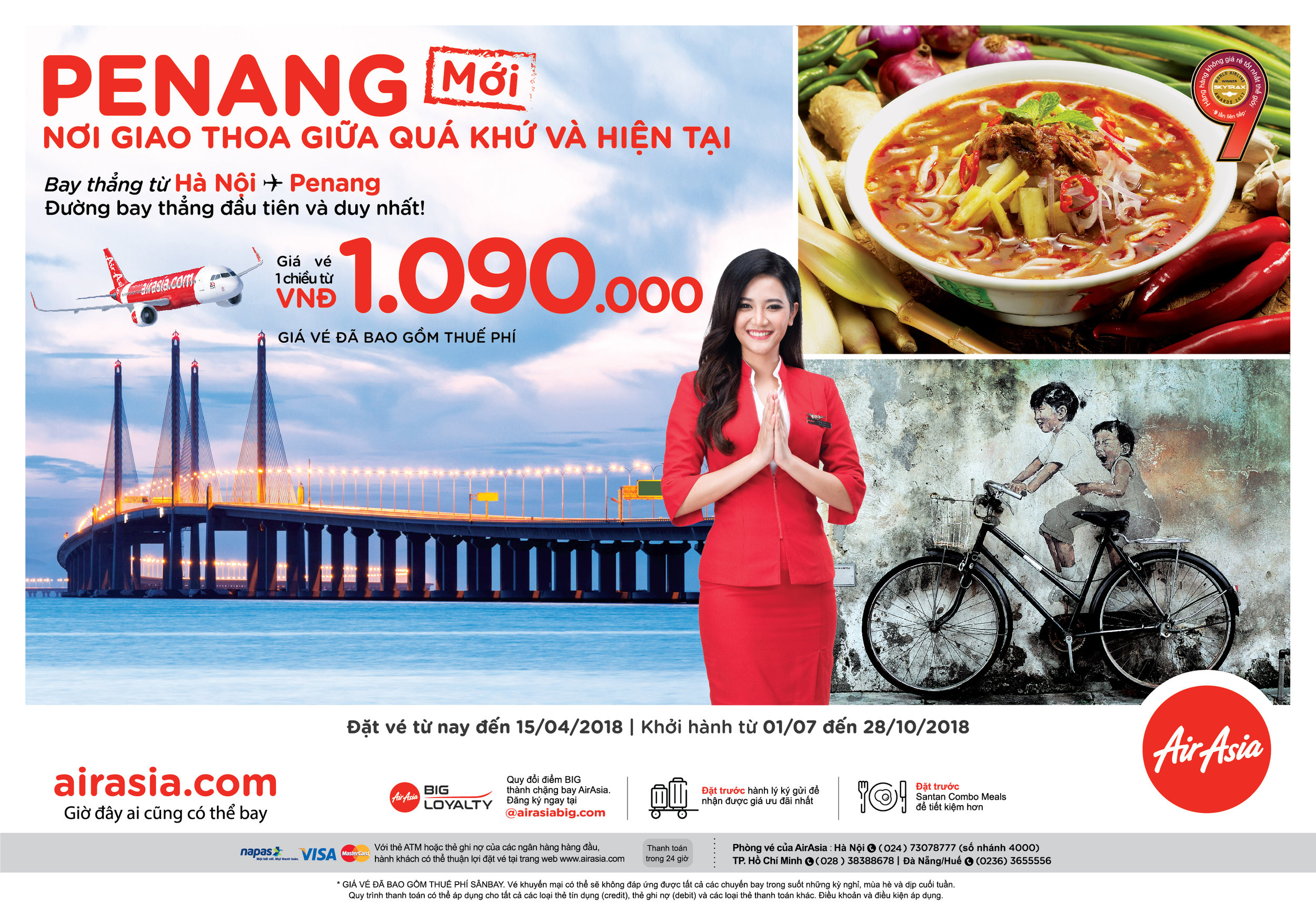 AirAsia khai trương đường bay thẳng từ Hà Nội đến Penang, Malaysia