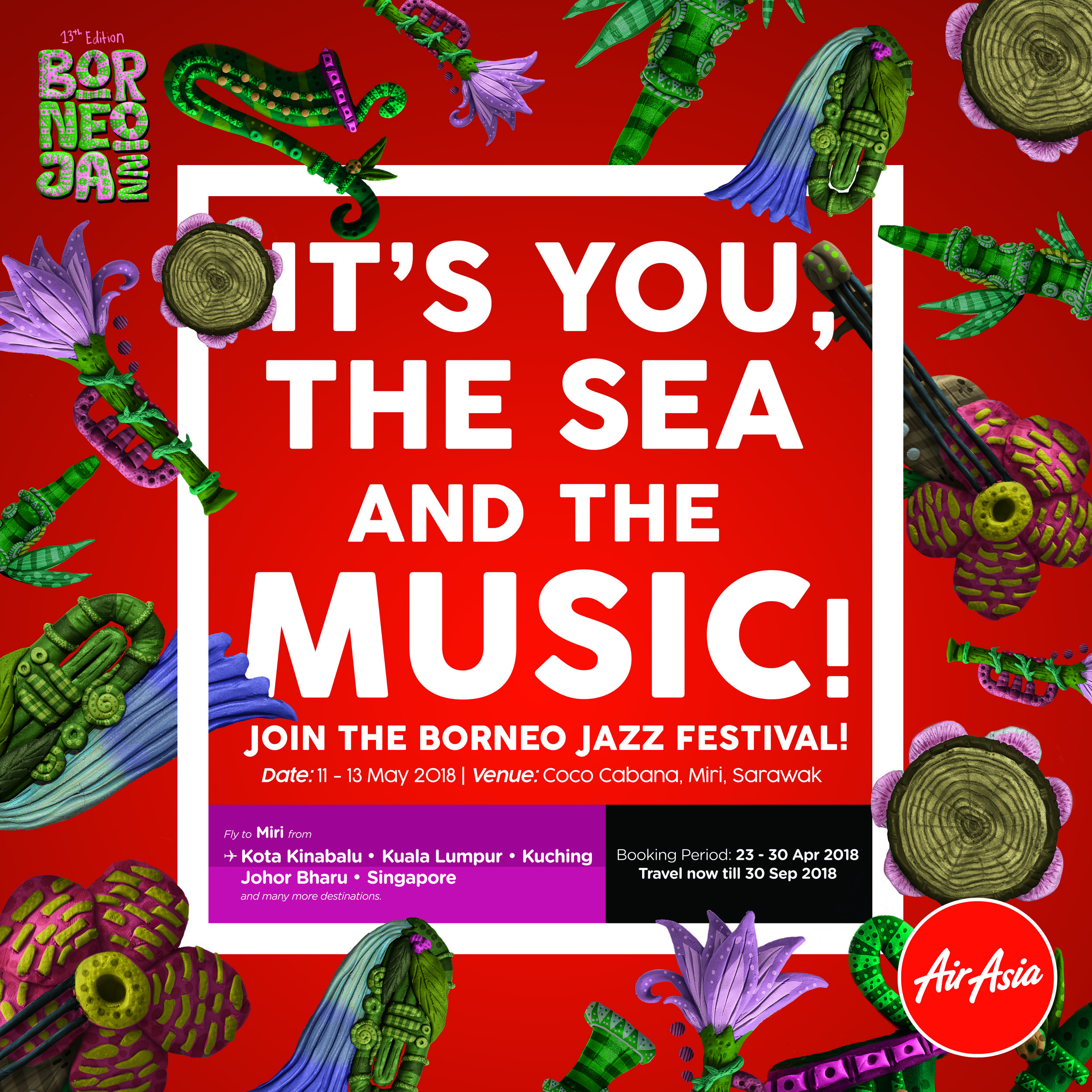 AirAsia partners Sarawak Tourism Board for Borneo Jazz and Rainforest World Music Festivals