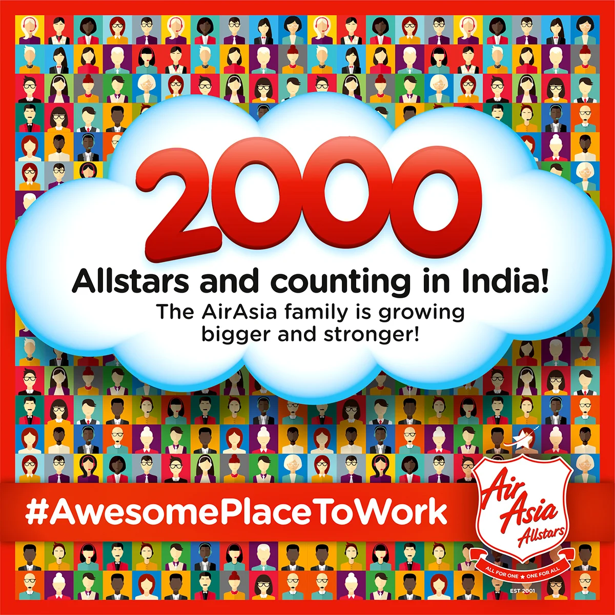 AirAsia India Allstars family is growing! Employee headcount reaches 2000