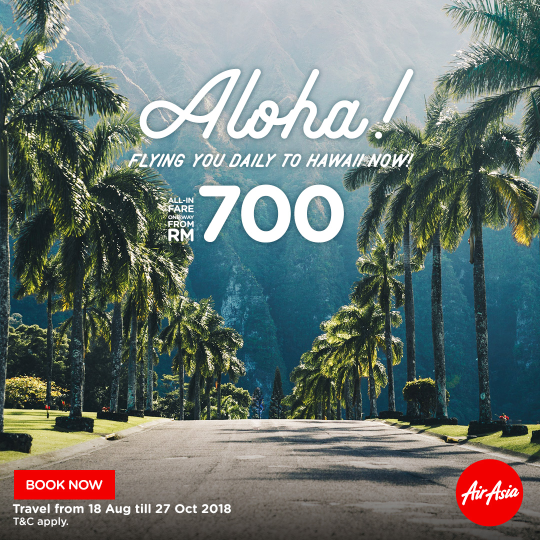 AirAsia X bakal terbang 7 kali seminggu ke Honolulu, Hawaii