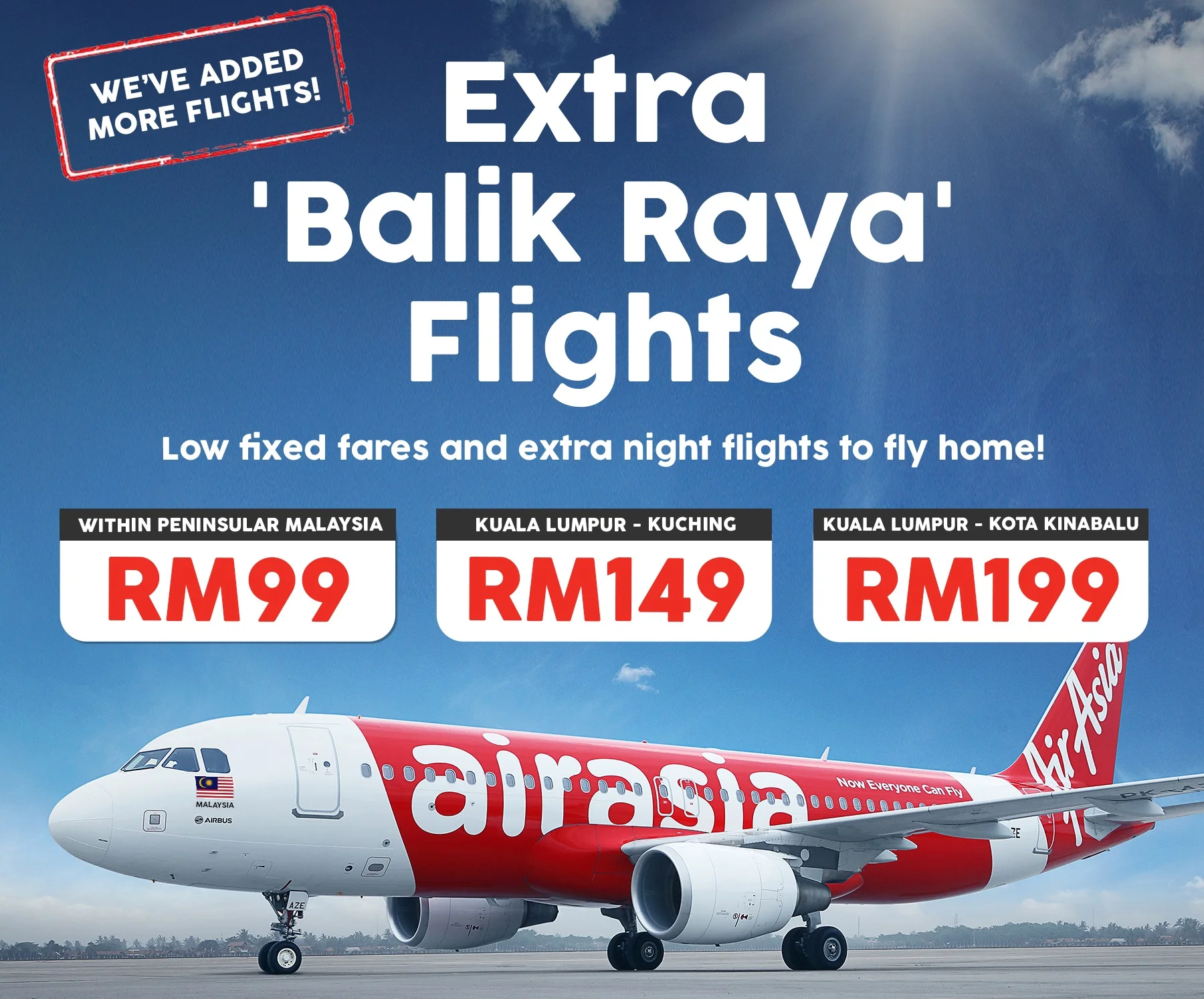 AirAsia Balik Raya low fixed fares to Sabah now available!