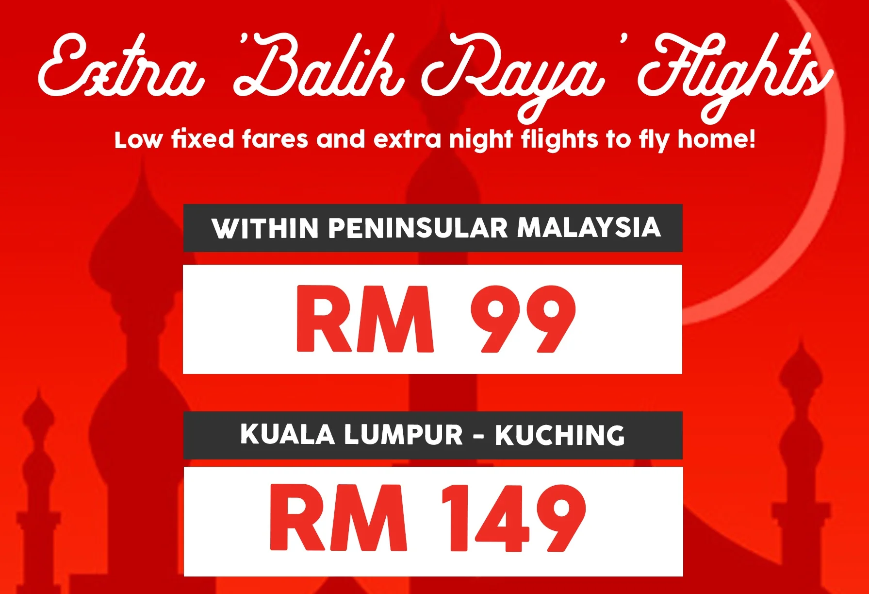 AirAsia Balik Raya late night flights at fixed low fares!