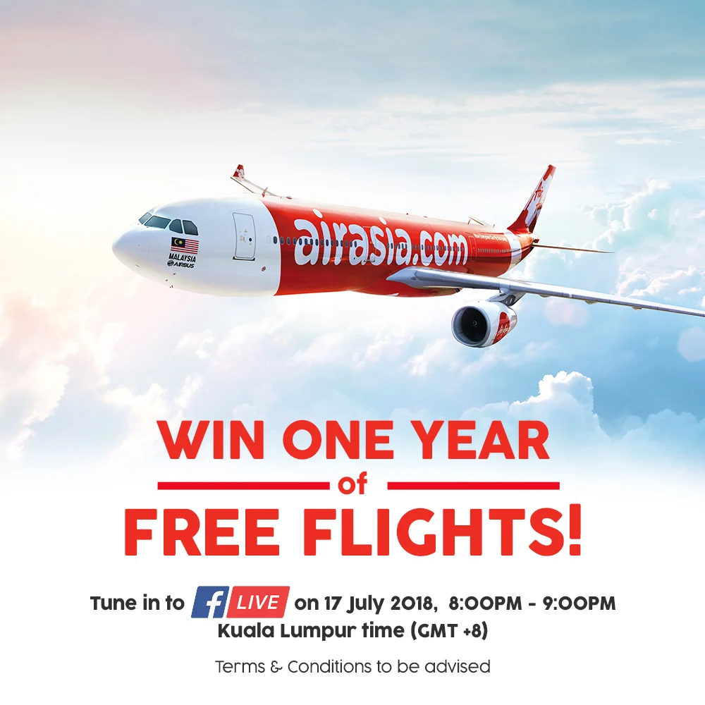 AirAsia 直播節目將送出一年無限搭乘免費機票