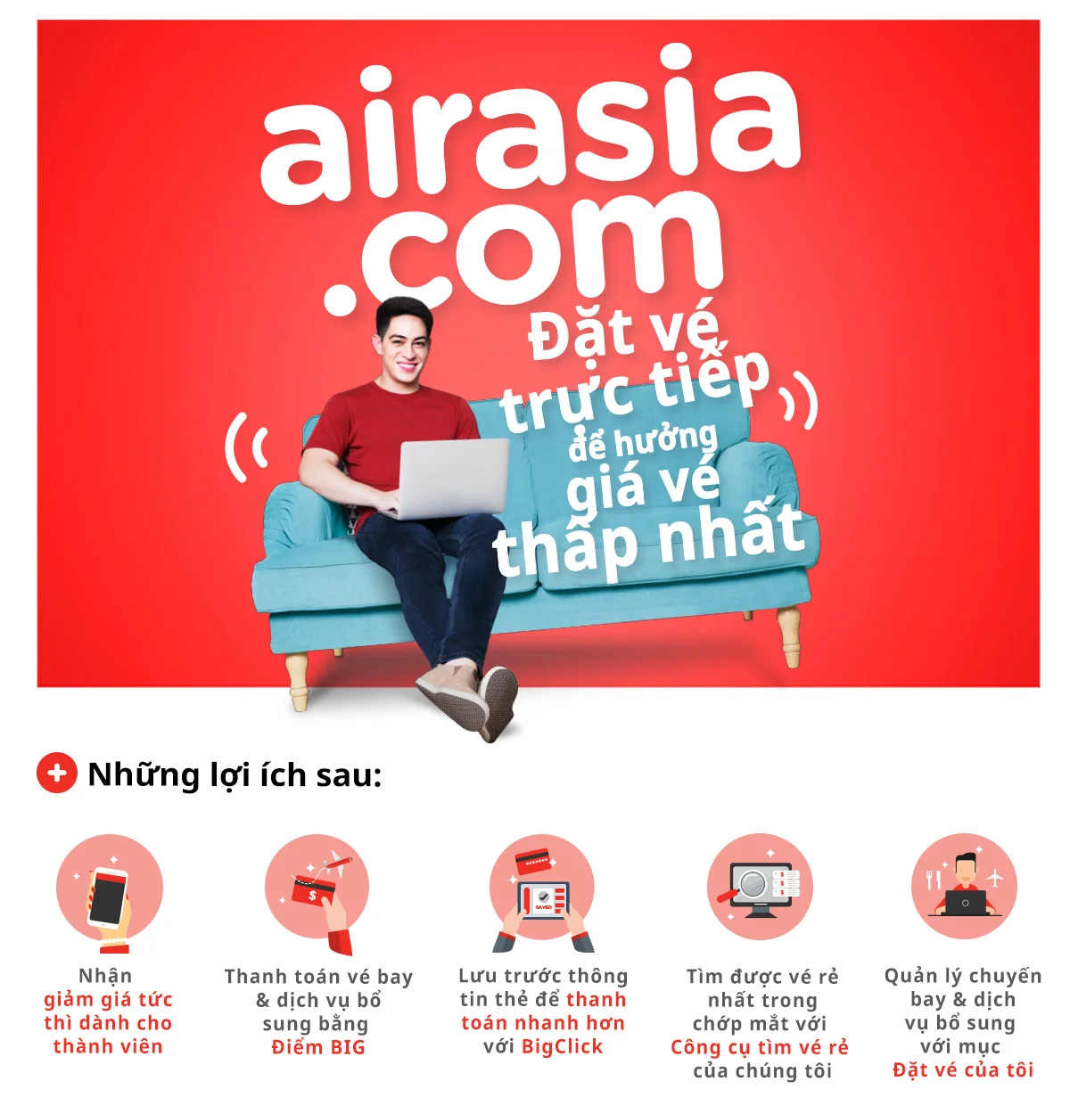 Tận hưởng đặc quyền du lịch dành cho thành viên của AirAsia