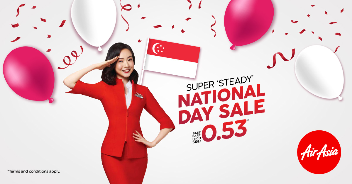 AirAsia offers ‘Super Steady’ National Day Sale from SGD0.53