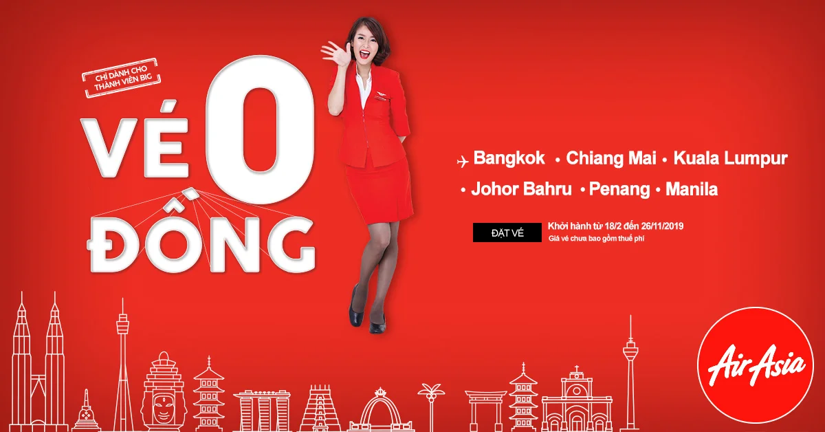 5 triệu vé 0đ AirAsia quay trở lại! 
