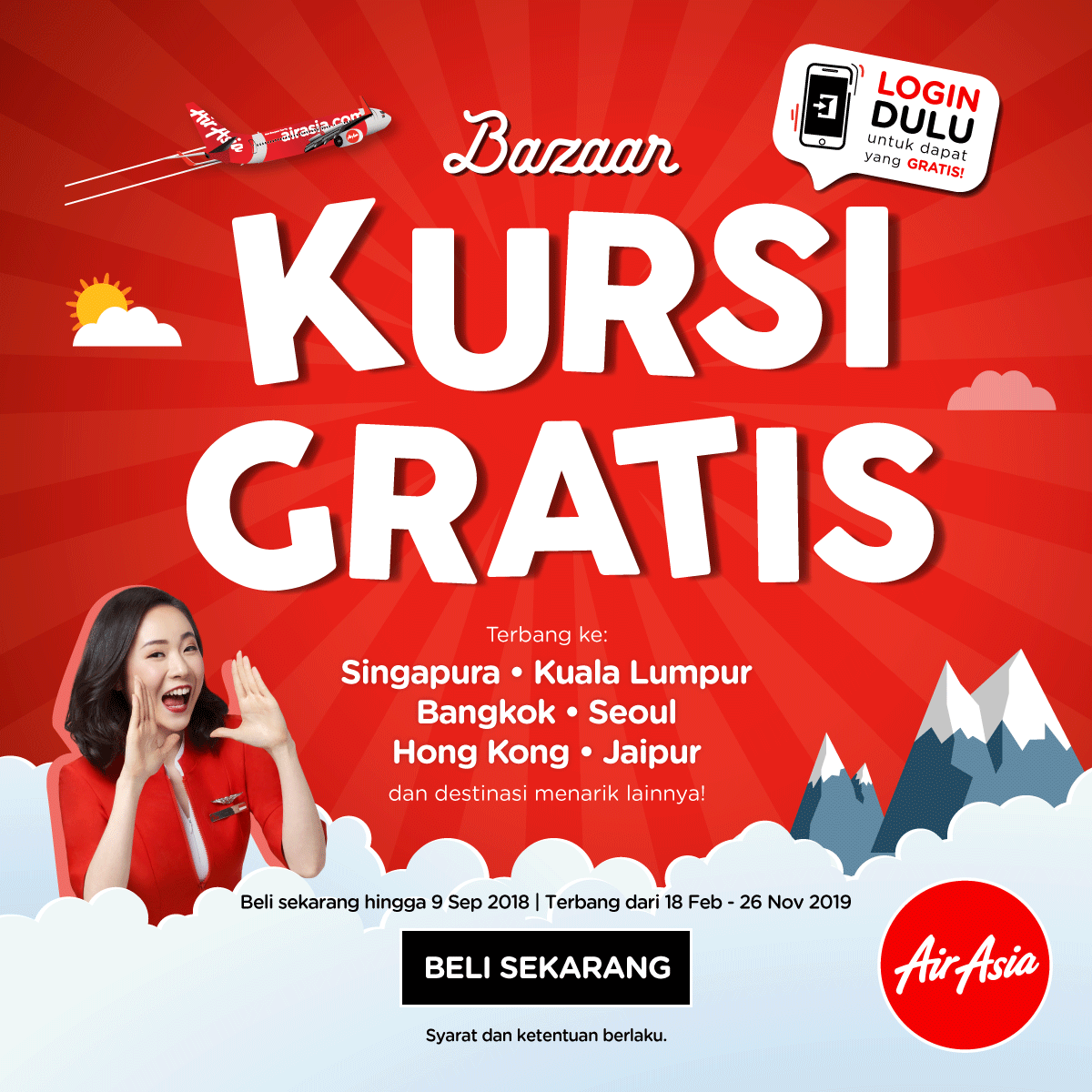 Promo Kursi Gratis AirAsia Siap Diserbu!
