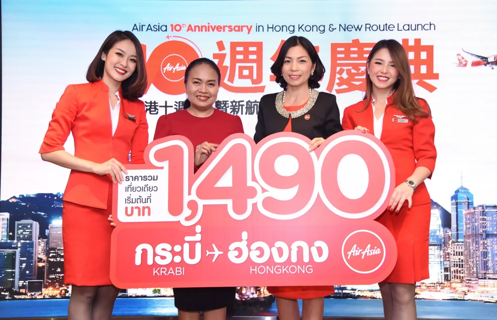 Airasia Celebrates 10 Years Of Service To Hong Kong Reinforces Its Network With Krabi Hong Kong Krabi Macau Airasia Newsroom
