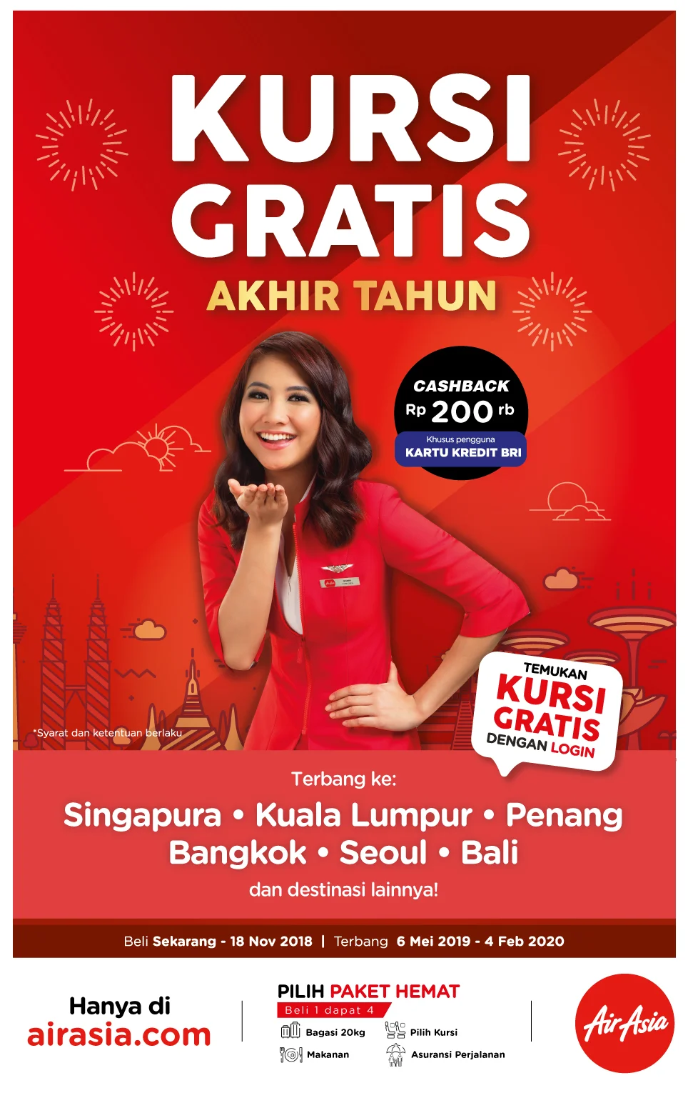 AirAsia Semarakkan Harbolnas dengan Promosi Kursi Gratis Selama Seminggu