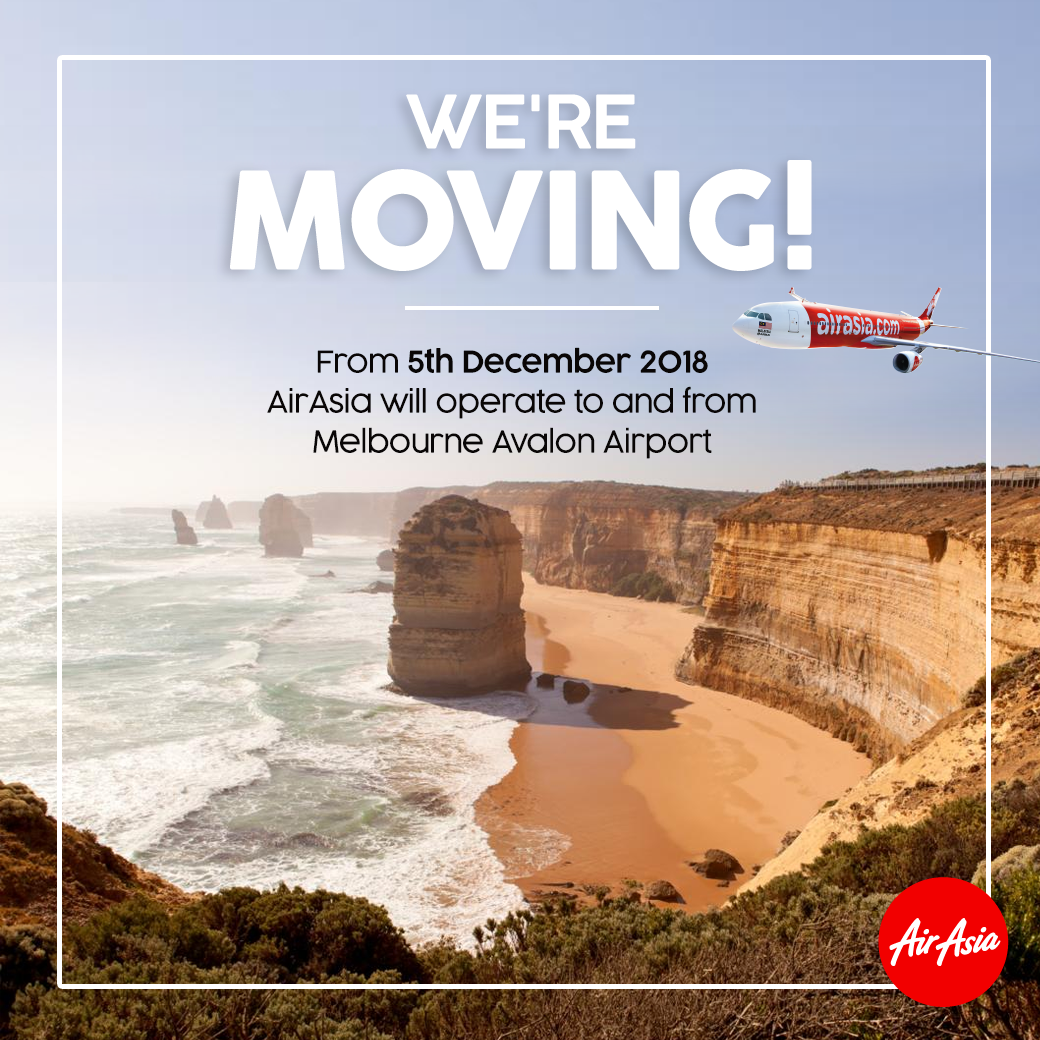 Travel Advisory: AirAsia flights to move from Melbourne Tullamarine to Melbourne Avalon