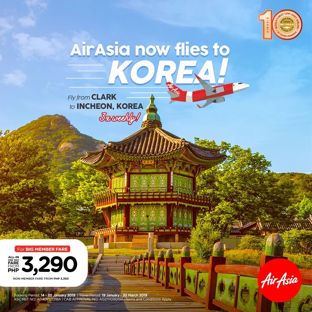 AirAsia now flies from Clark to Seoul, South Korea