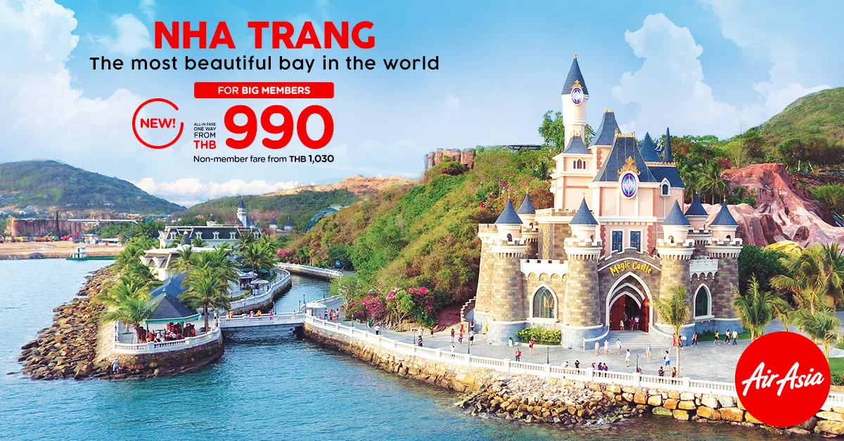 AirAsia Bolsters its Southern Vietnam Network with Direct Flight “Bangkok-Nha Trang” Get to Know a City of Endless Fun from Only 990 THB/Trip