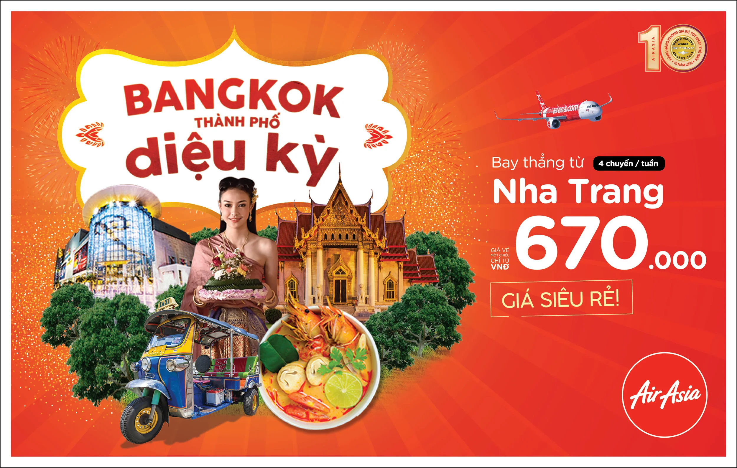 AirAsia kết nối Nha Trang với Bangkok - Thành Phố Diệu Kỳ