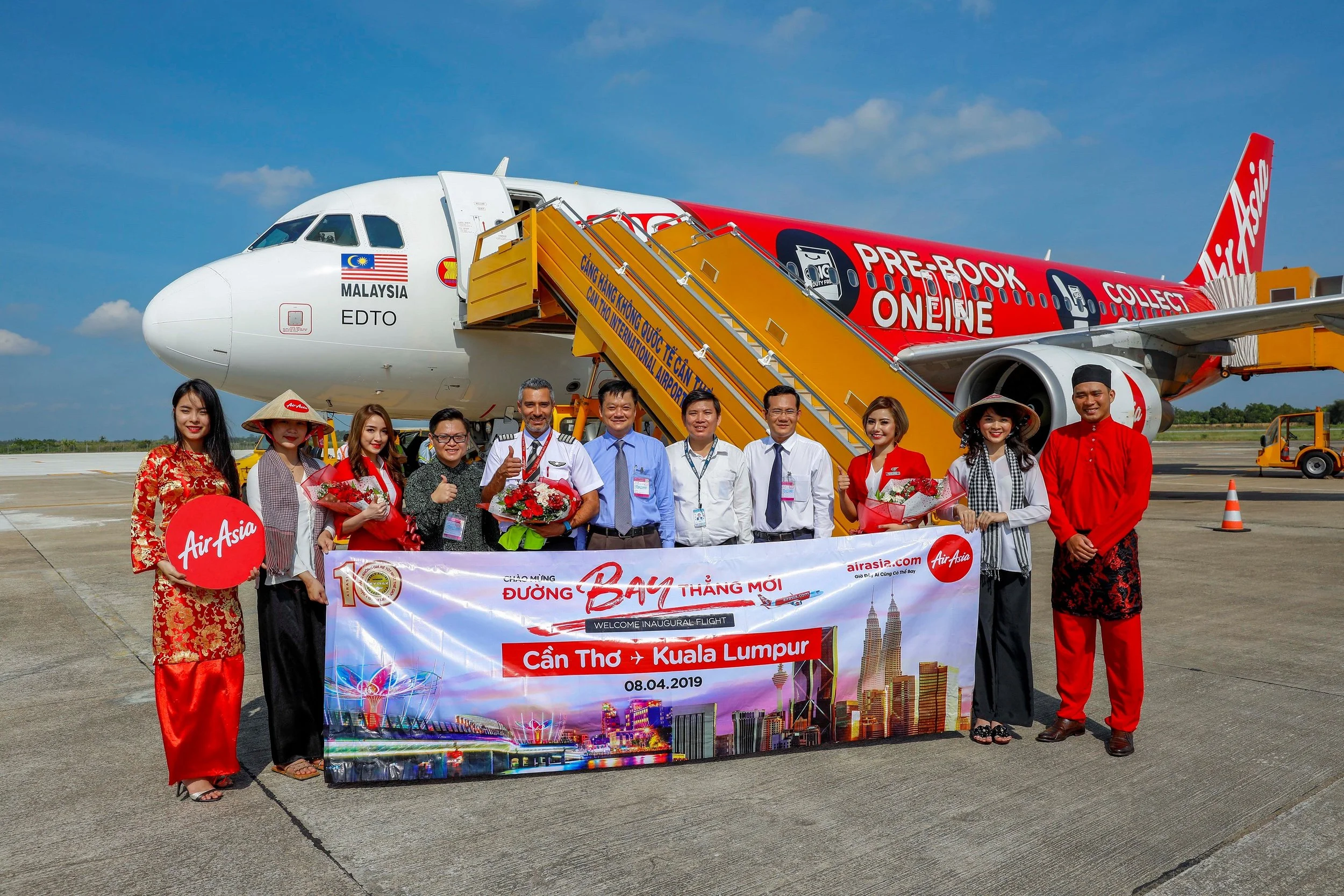 AirAsia makes history with the first international flight to  Can Tho, Vietnam