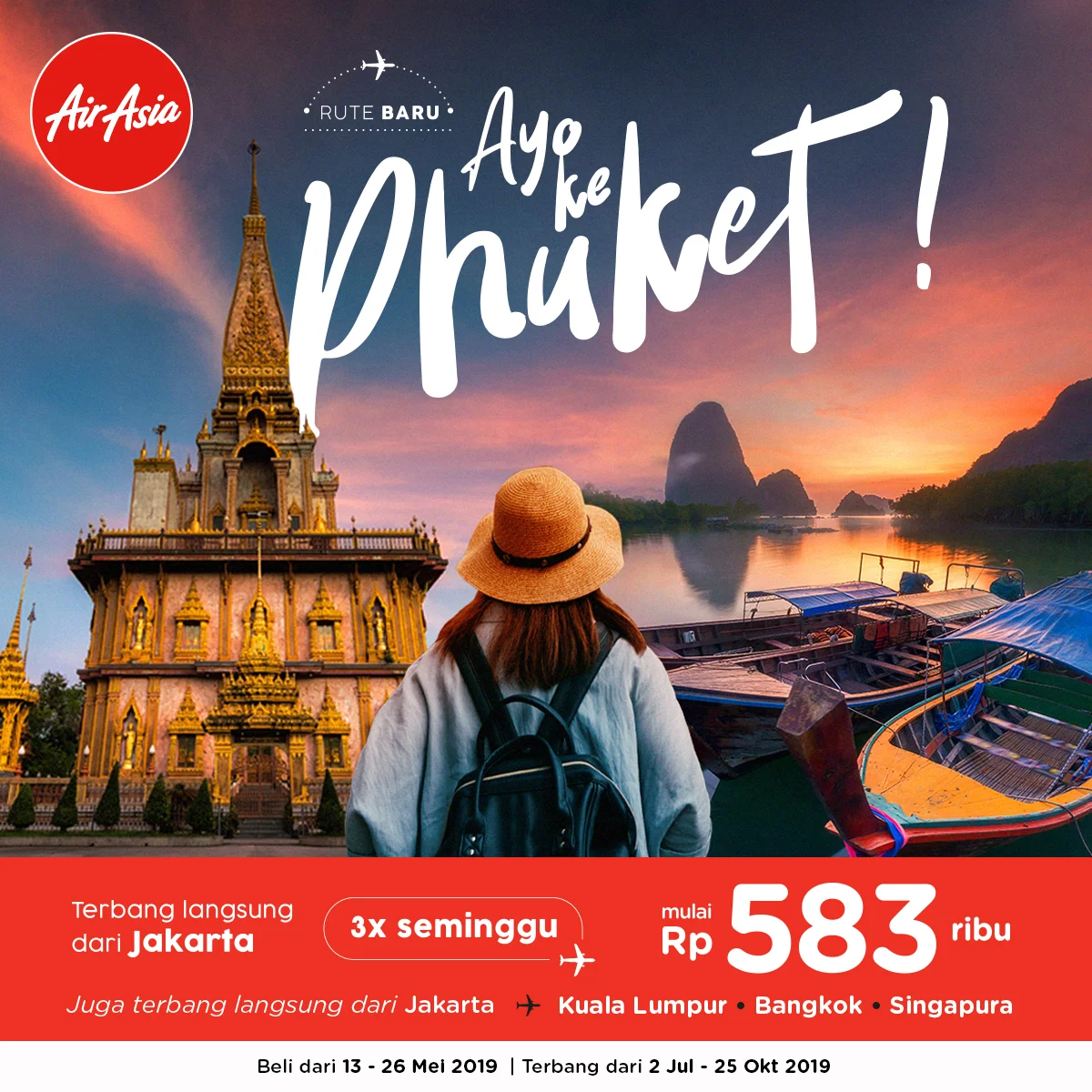 AirAsia tingkatkan konektivitas internasional dengan rute penerbangan langsung Jakarta - Phuket