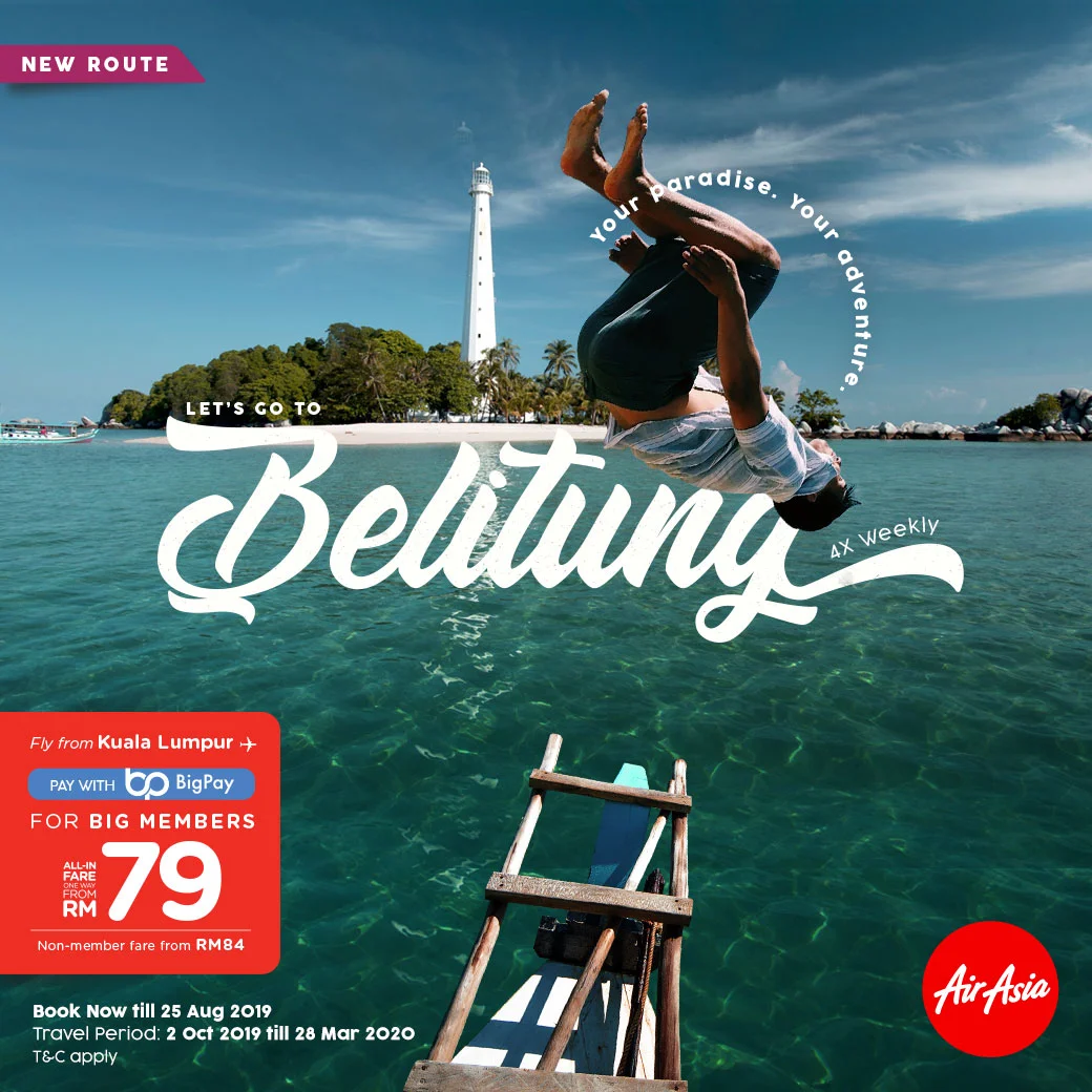 AirAsia hubungkan Kuala Lumpur dengan syurga pulau Belitung
