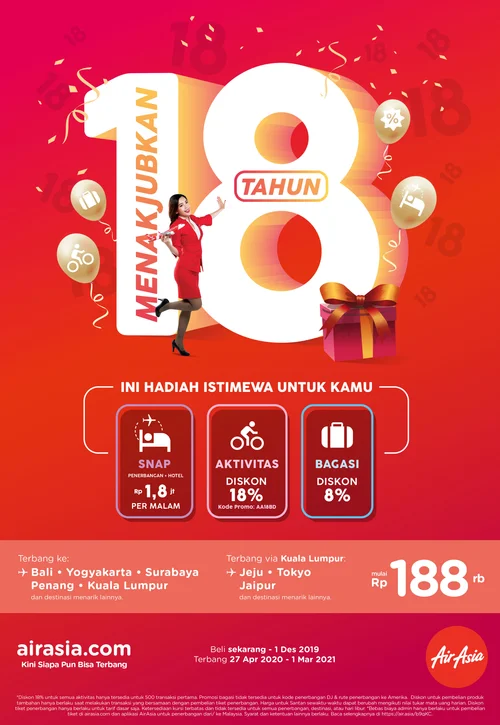 Airasia Peringati 18 Tahun Mengudara Dengan Promo Hemat Mulai Rp188 000 Airasia Newsroom