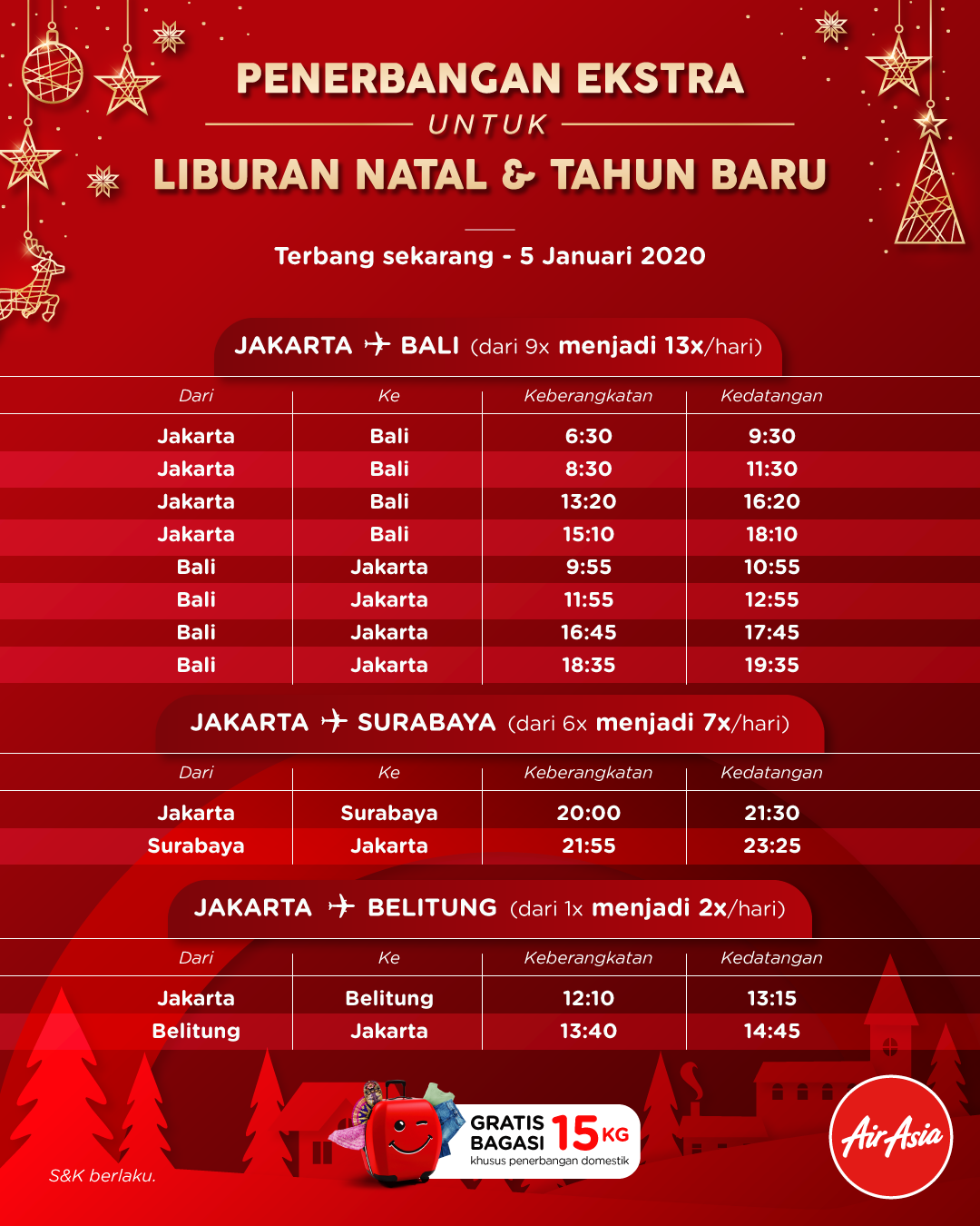 Sajian Spesial AirAsia Sambut Libur Natal dan Tahun Baru