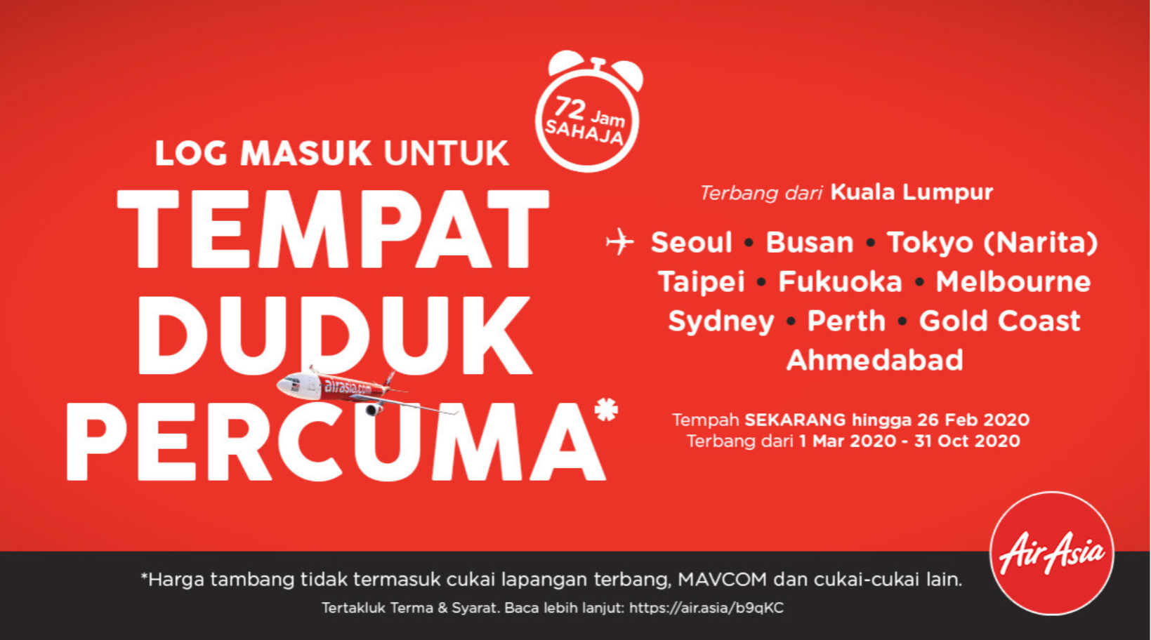 AirAsia X lancar jualan tempat duduk percuma* jarak jauh pertama