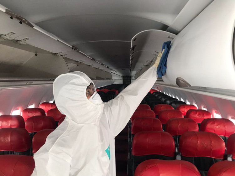 The 2-hour cleaning process is in accordance with the Airbus Aircraft Maintenance Manual (AMM) and in compliance with instructions from health authorities