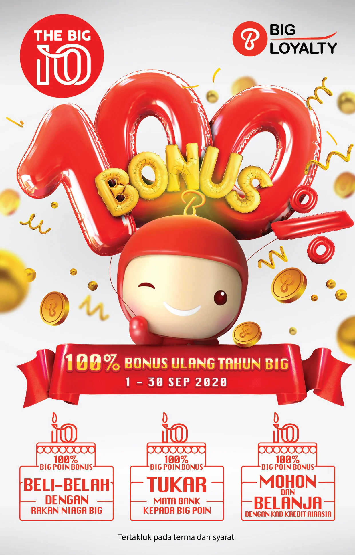BIG Loyalty umum penjenamaan semula dan rai 10 tahun dengan pemberian 100% BIG Poin Bonus